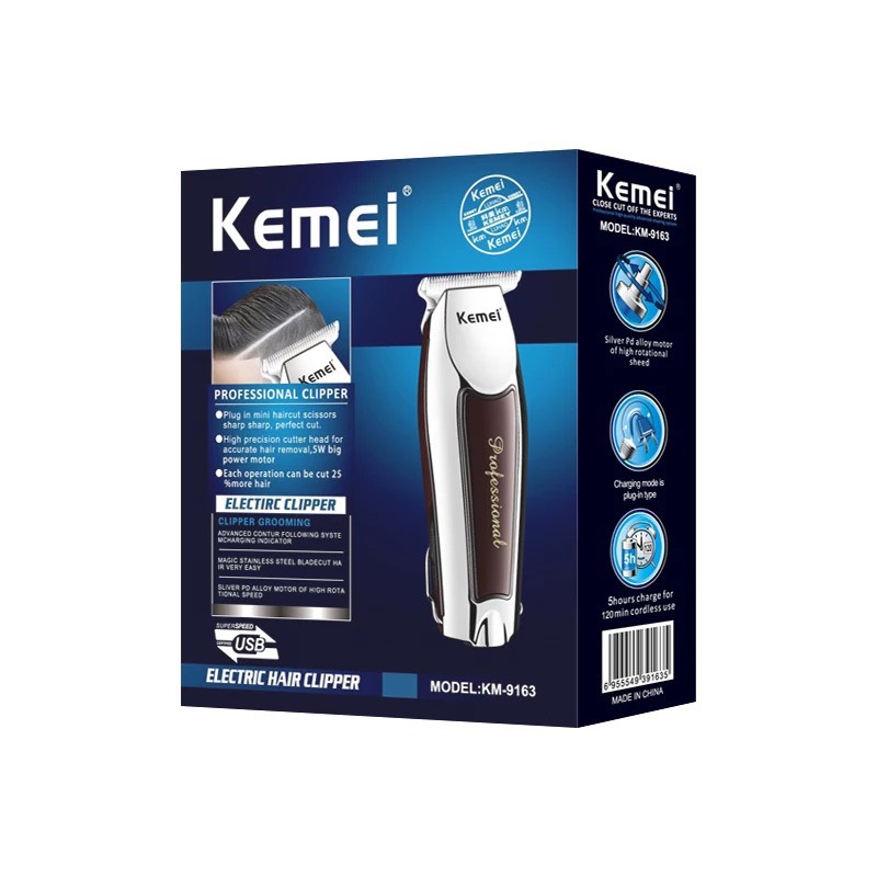 Tông đơ bấm viền cắt tóc kemei KM-9163 dành cho thợ cắt tóc