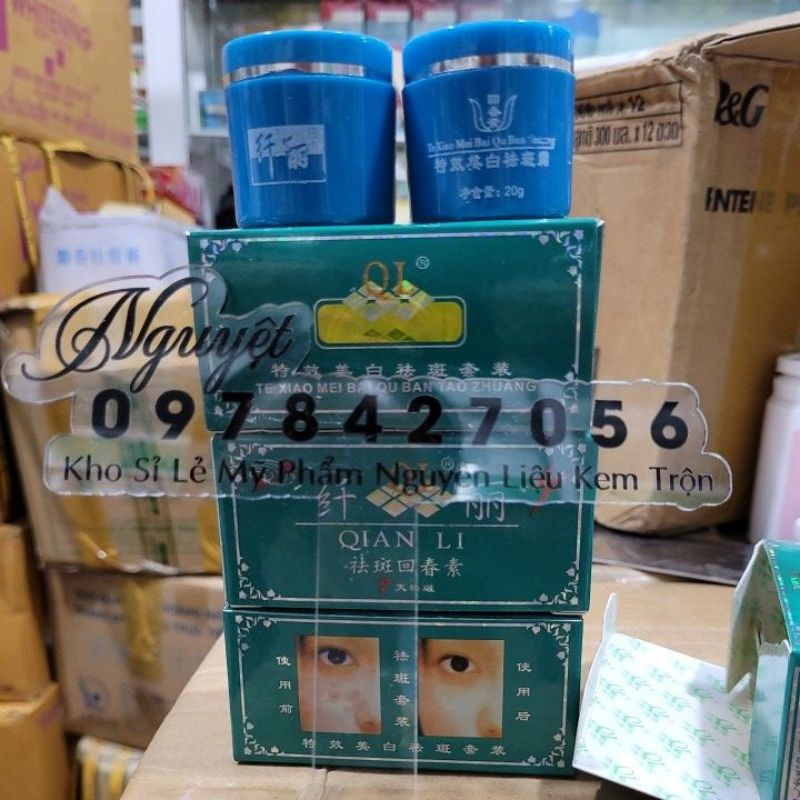 Kem nám xanh nám trắng da QIAN LI ngày đêm siêu trắng