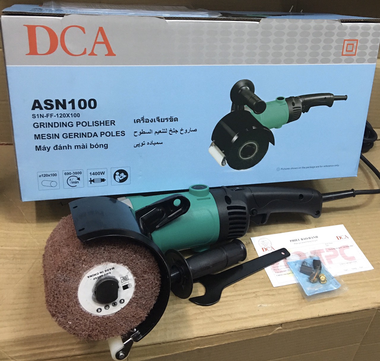 [HCM]Máy đánh sọc inox DCA ASN100 (1200W) thiết kế tay cầm vững.