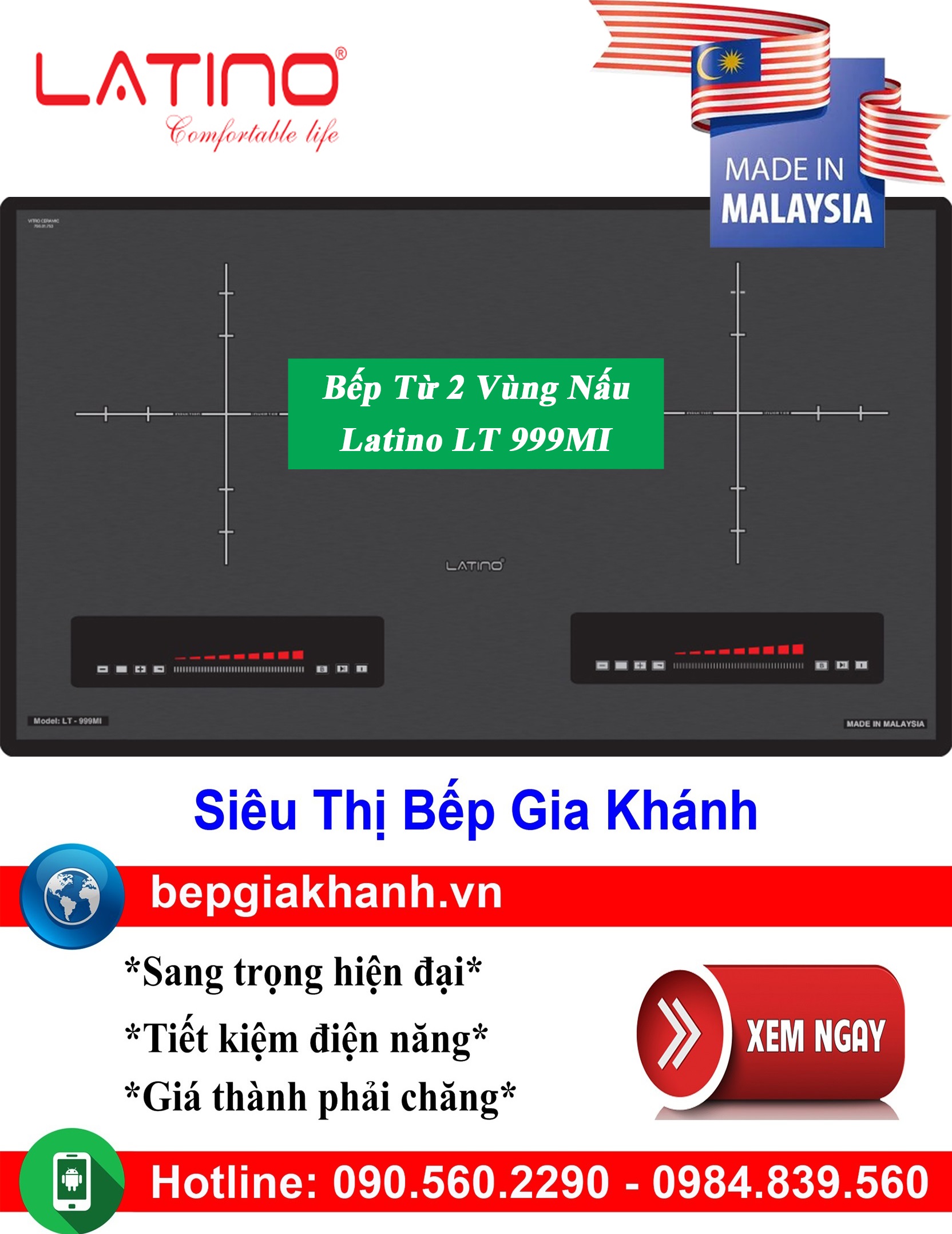[HCM]Bếp từ đôi Latino LT 999MI nhập khẩu Malaysia, bếp từ, bếp điện từ, bếp từ đôi, bếp điện từ đôi, bếp từ giá rẻ, bếp điện từ giá rẻ, bếp từ đơn, bep tu don, bep tu