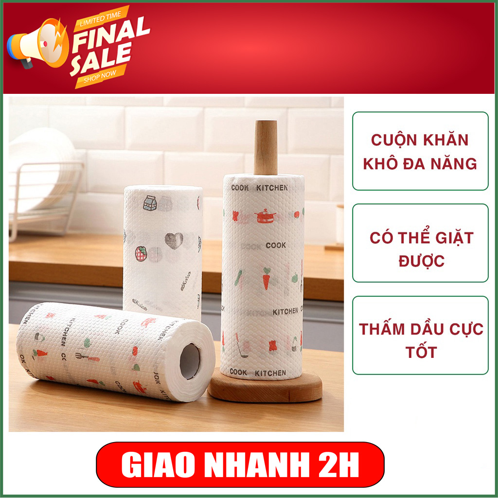 Cây Để Giấy Đứng Gỗ Cao Su - Cọc Trụ Khăn Giấy Vệ Sinh, Giấy Ăn - Cuộn giấy lau bếp - Khăn lau đa năng bằng vải không dệt bền dai, sạch dầu mỡ chống thấm tiện dụng