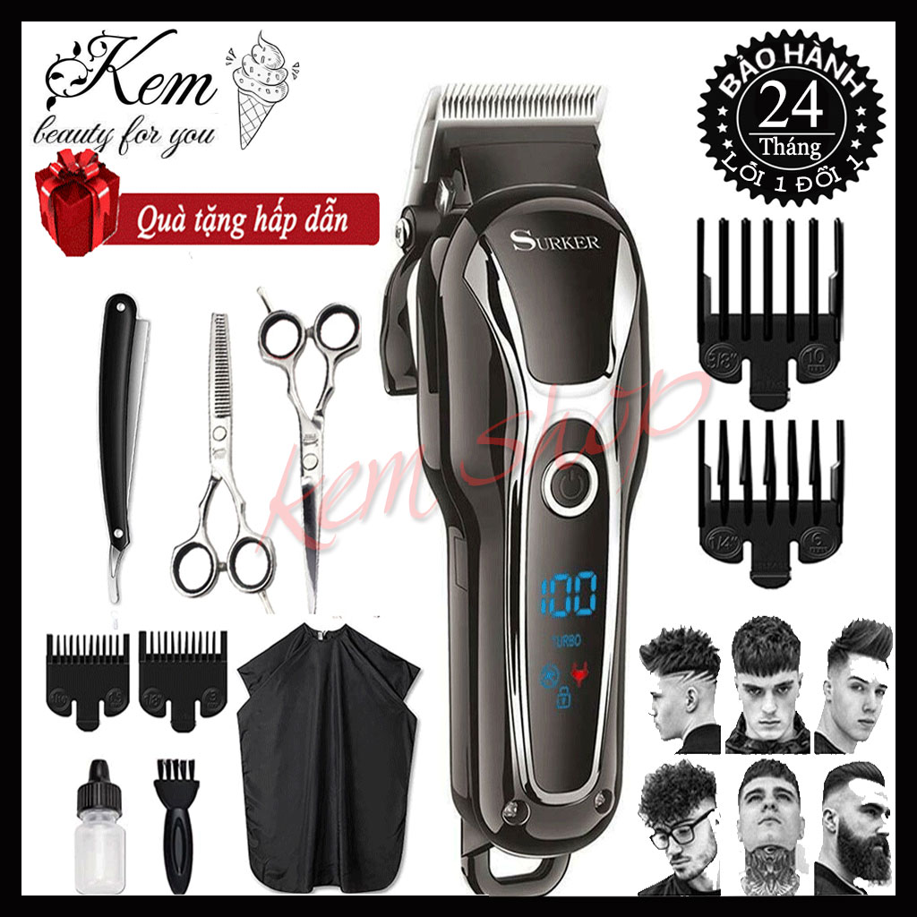 (Bảo hành 24 tháng) Tông đơ, tăng đơ cắt tóc loại tốt chính hãng SK805, máy cắt tóc người lớn, trẻ em giá rẻ tặng kèm kéo cắt tỉa, áo choàng, dao cạo râu