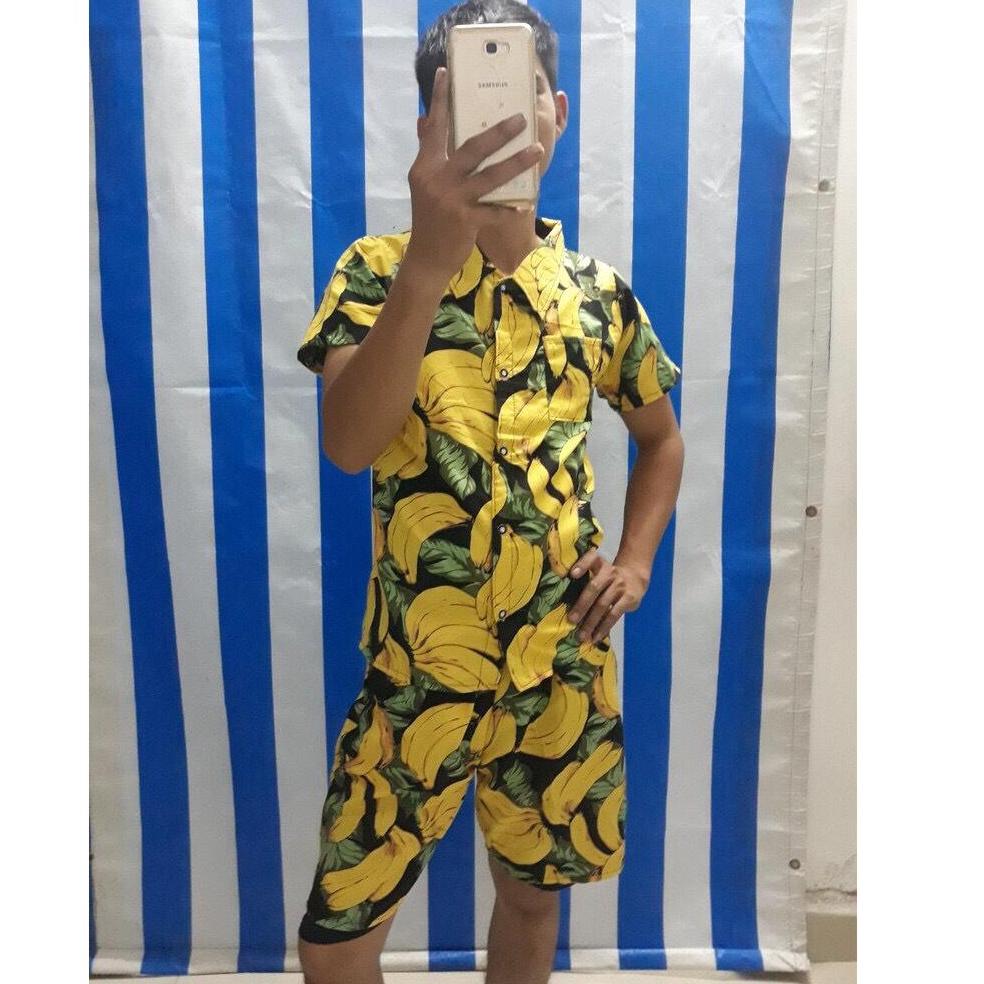 [ Huyen Trang Fashion ] Bộ quần áo đi biển ,đồ ngủ  hình hoa quả cho nam nữ , cực chất , cá tính .( từ 35 - 65kg).