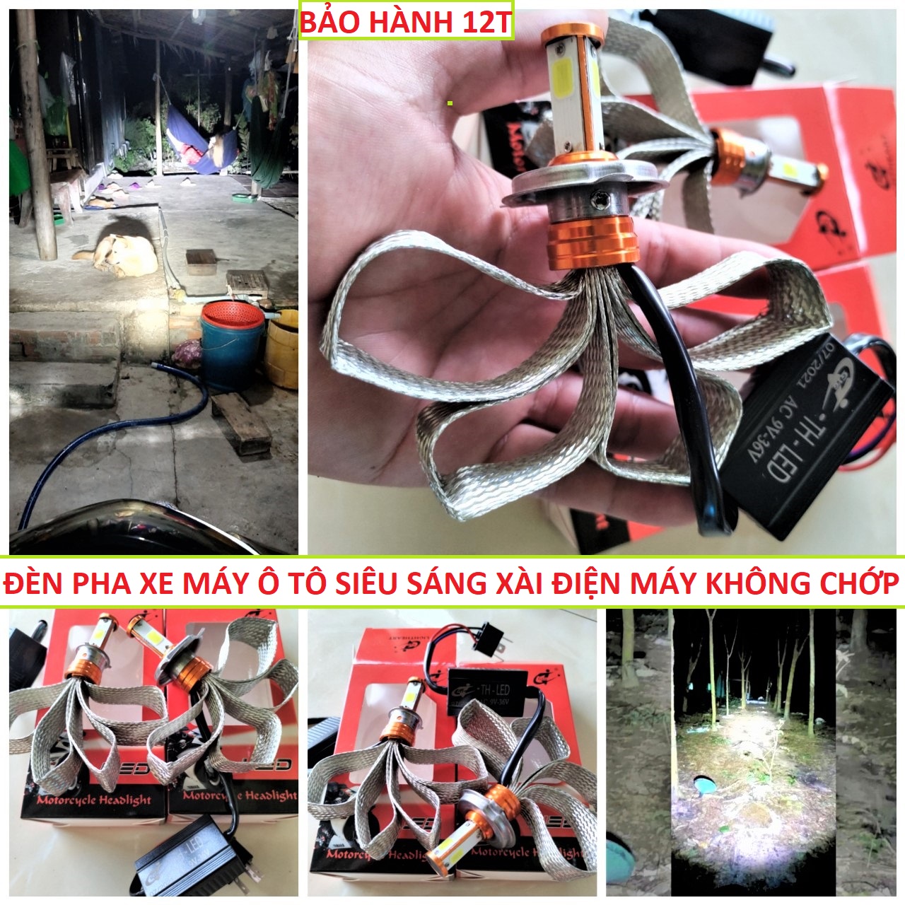 ĐÈN PHA LED XE MÁY Ô TÔ SIÊU SÁNG XÀI TRỰC TIẾP ĐIỆN MÁY XE KHÔNG BỊ CHỚP MẪU MỚI BẢN ĐẶC BIỆT LẮP NHƯ ZIN CHO CÁC LOẠI XE