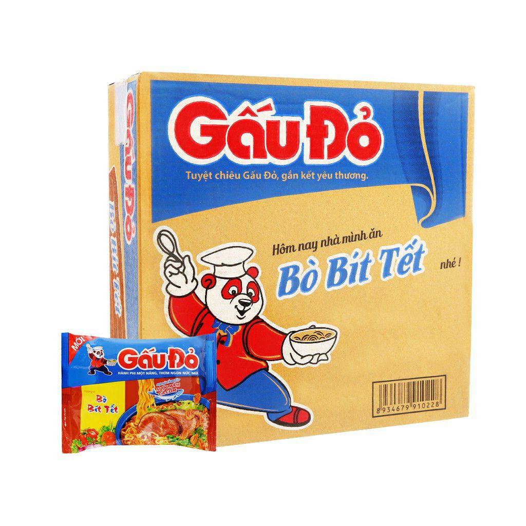 Mỳ gấu đỏ bò bít tết 73k / thùng 30 gói