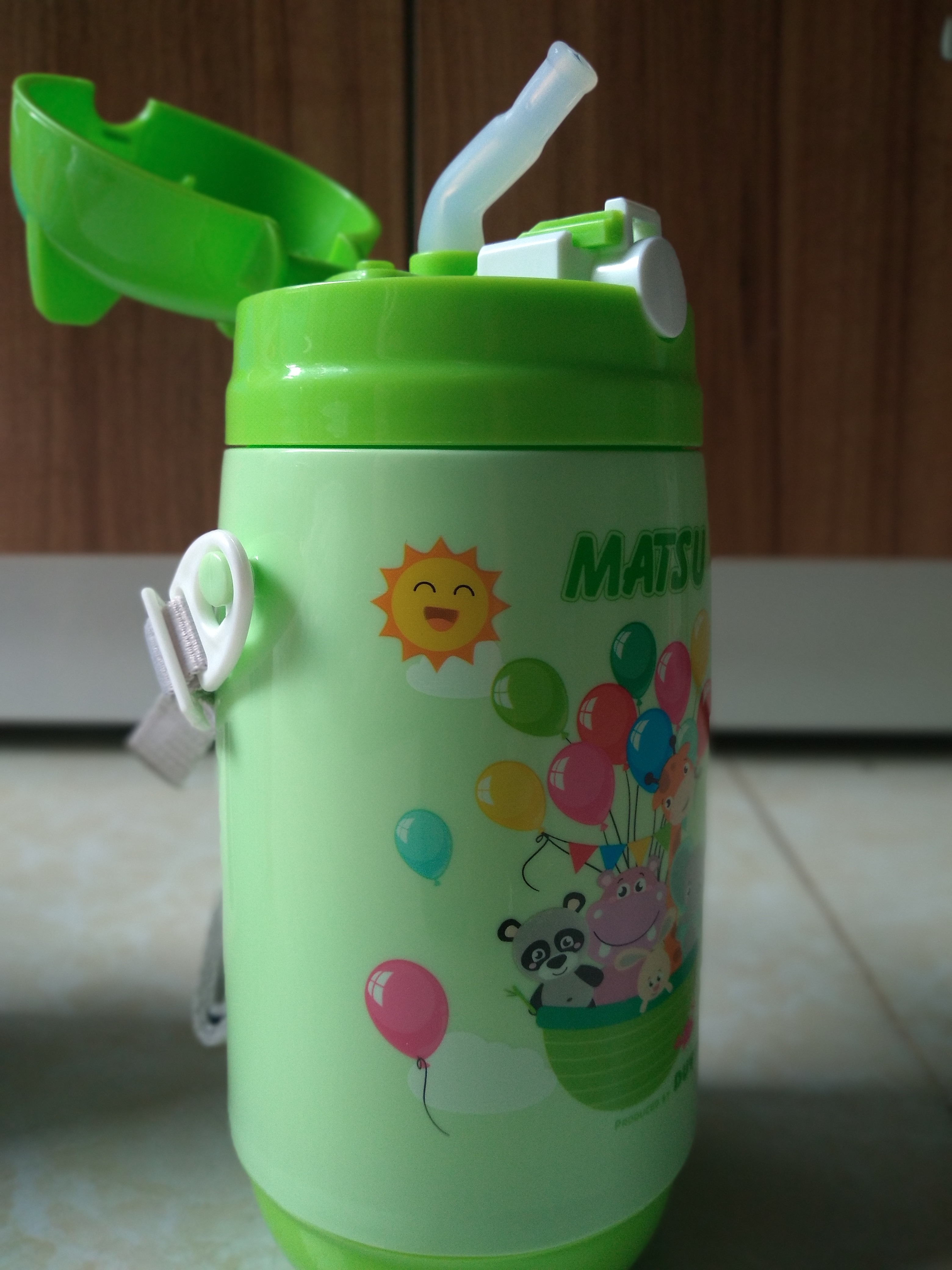 BÌNH NƯỚC HỌC SINH CẦM TAY CÓ DÂY MATSU - DUY TÂN 400ML - Bình nước Matsu cho bé 400ml có ống hút