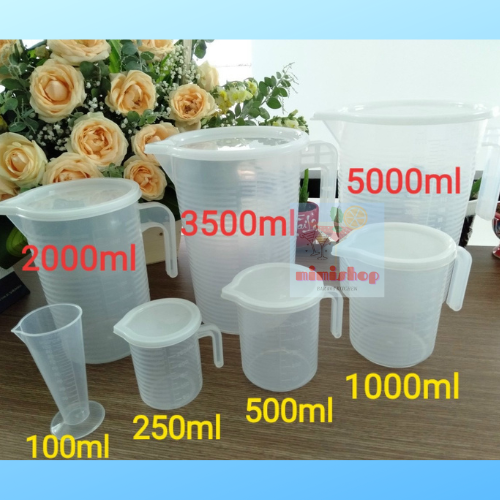 Ca đong 500ml, 1l, 2l .... có nắp - ca đong pha chế có nắp - ca đong định lượng có nắp - dụng cụ pha chế