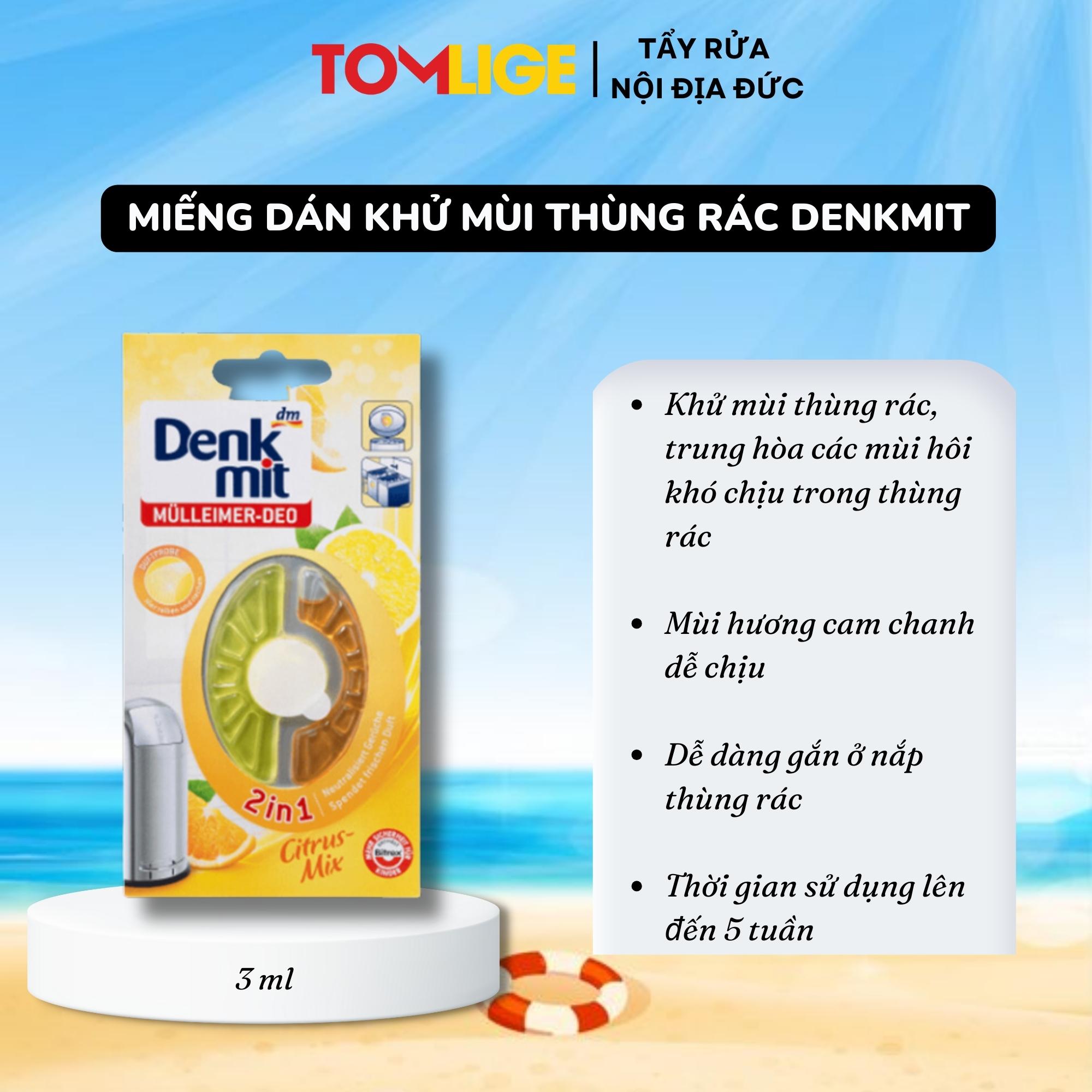 Miếng dán khử mùi hôi thùng rác Denkmit Tomlige mùi cam chanh khử mùi thùng rác