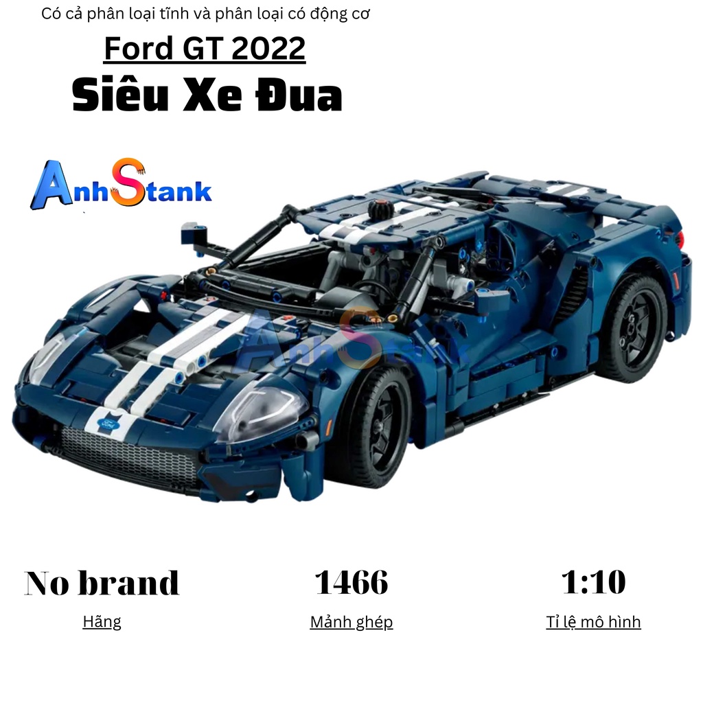 Mô hình lắp ráp siêu xe technic ford gt blue sku 36002 tỉ lệ mô hình 1:10 1466 chi tiết mảnh ghép