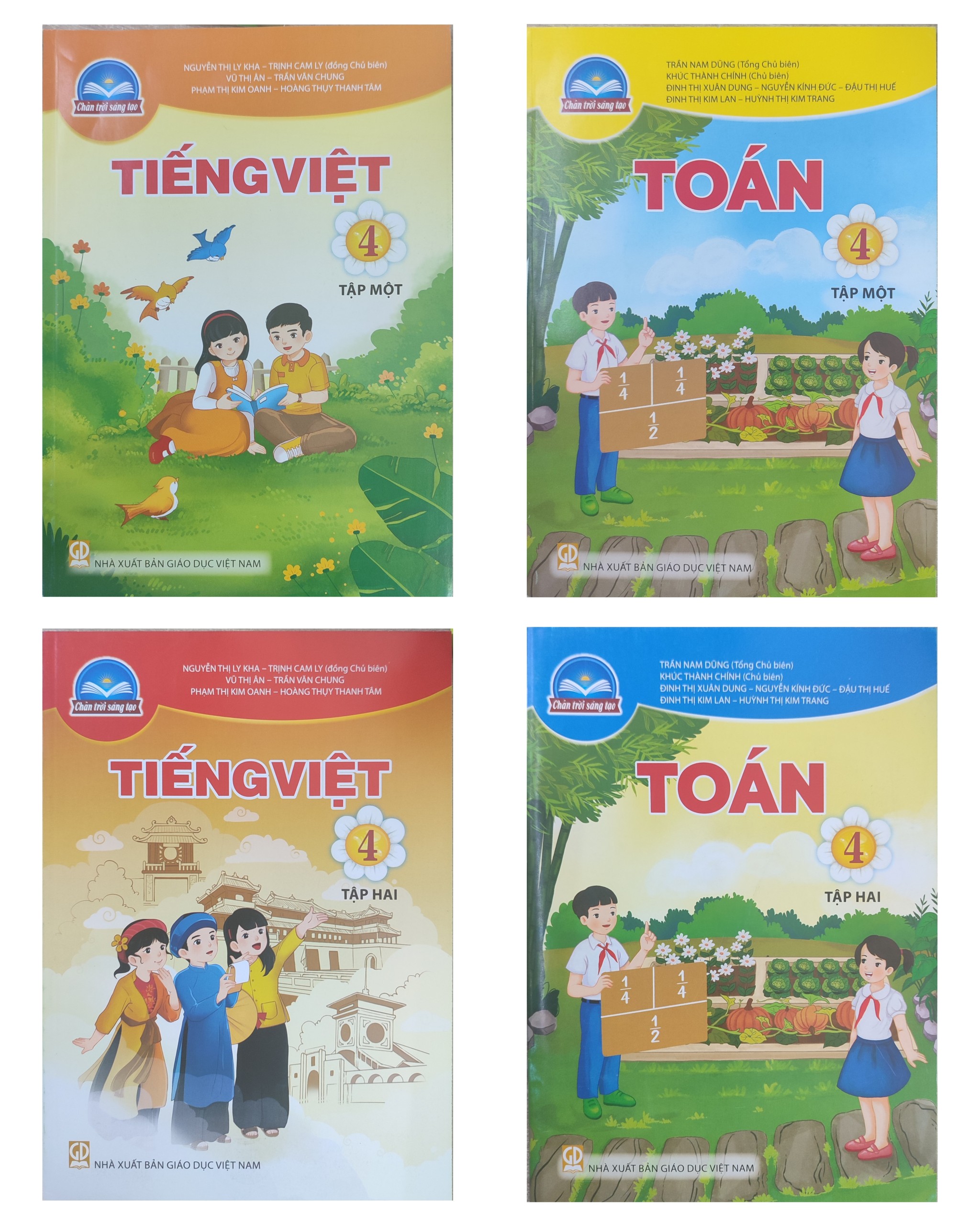 Edubook - Combo Toán/Tiếng Việt lớp 4 tập 1 + 2 (Bộ 4 cuốn) Chân trời sáng tạo