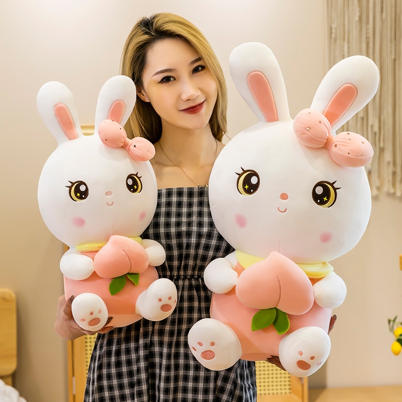 Thỏ Bông Ôm Đào - Gấu Bông Hình Con Thỏ Cao Cấp Gấu Bông City