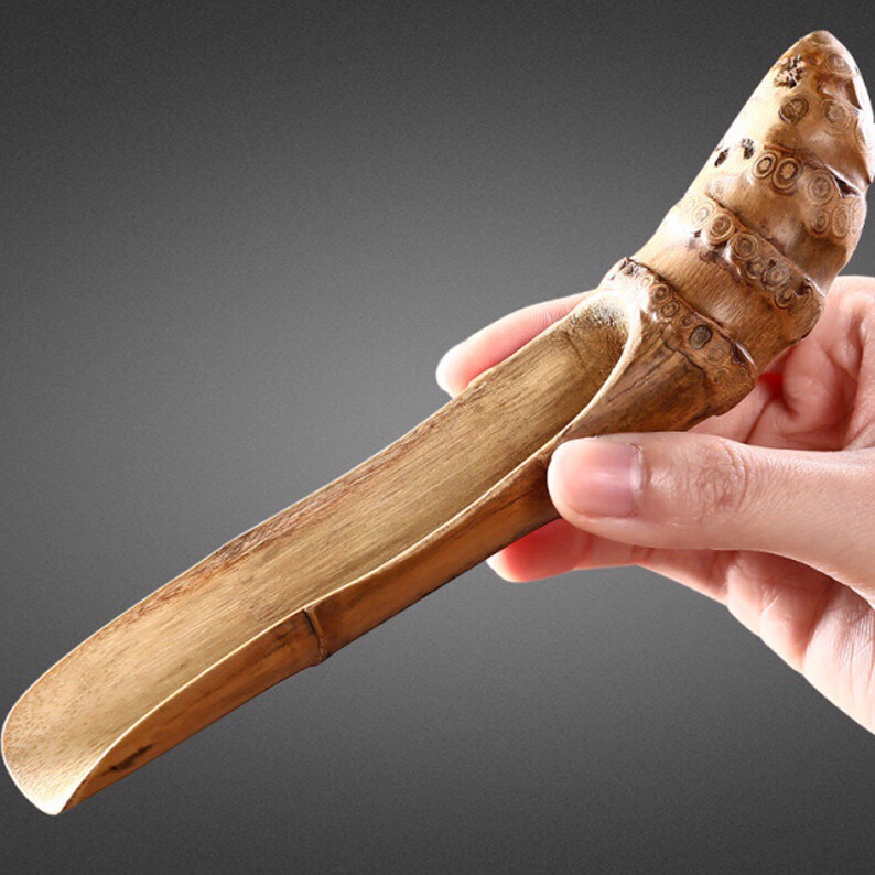 Muỗng xúc trà gốc tre già — sản phẩm thủ công bằng tre già 100%