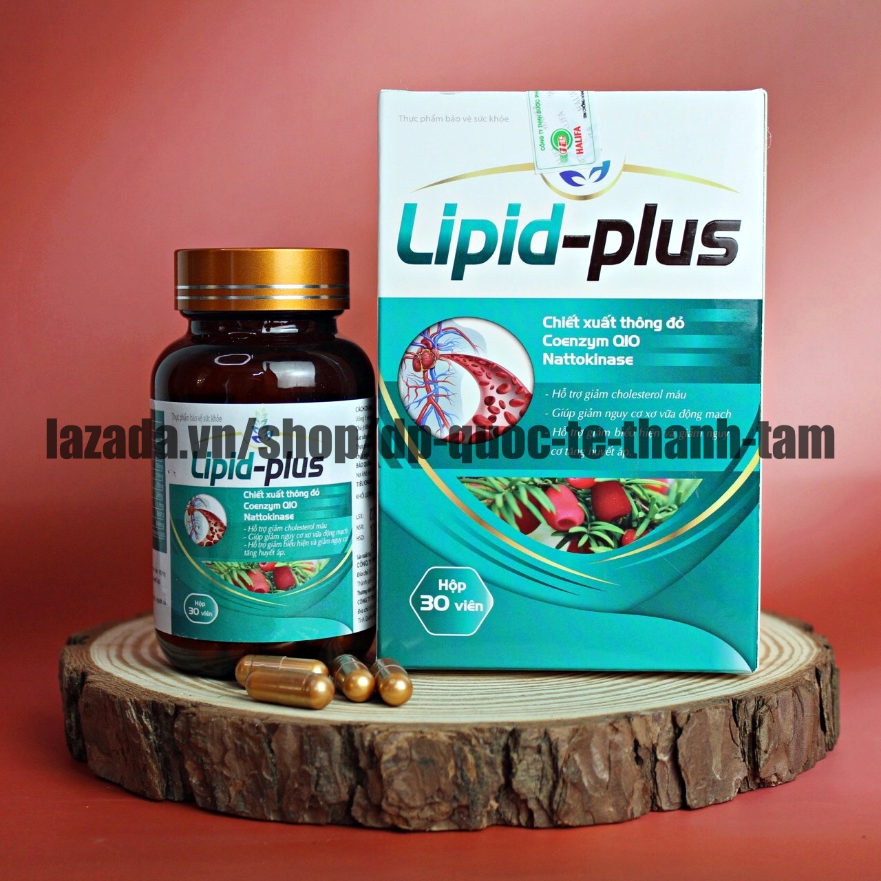 Viên uống giảm mỡ máu Lipid Plus chiết xuất thông đỏ hỗ trợ giảm cholesterol máu giảm nguy cơ tăng huyết áp Hộp 30 viên