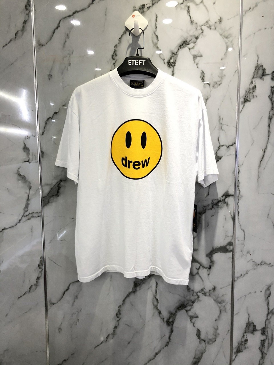 Freeship Áo thun unisex tay lỡ drew mặt cười cổ tròn