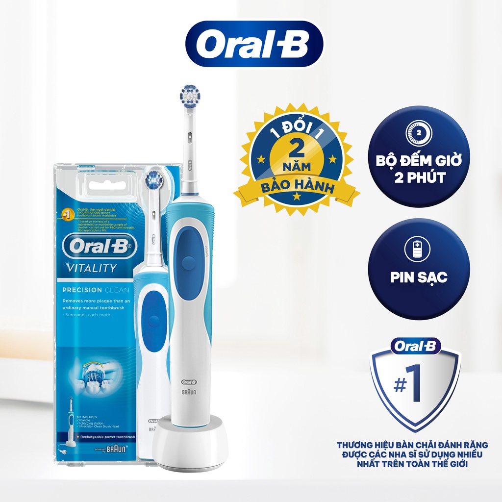 Bàn Chải Điện OralB Vitality Precision Clean D12.513 bảo hành 24 tháng 1 đổi 1