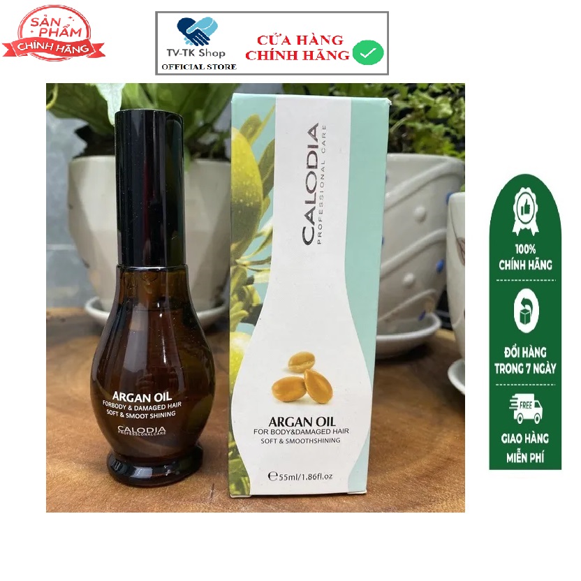 Tinh dầu phục hồi calodia argan oil 55ml bóng tóc - đẹp da