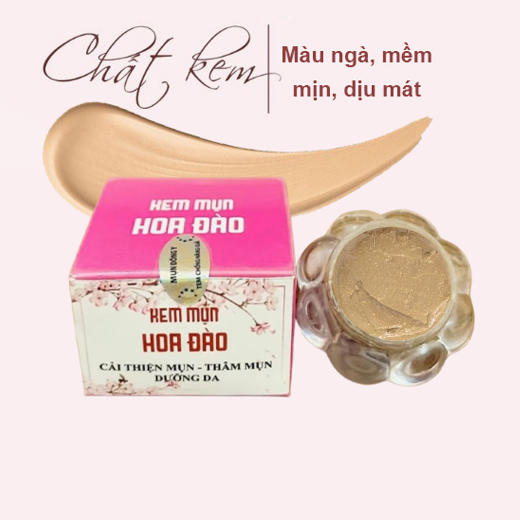 Kem Chấm Mụn Hoa Đào Đông Y Kem Mụn Trắng Da Mờ Thâm Sạch Nám 8g tabaha