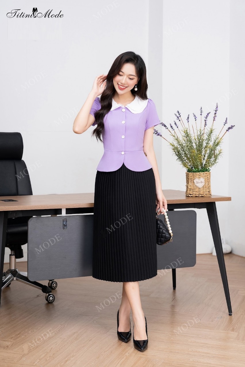 Áo công sở sang trọng b0044 shop có nhận may theo yều