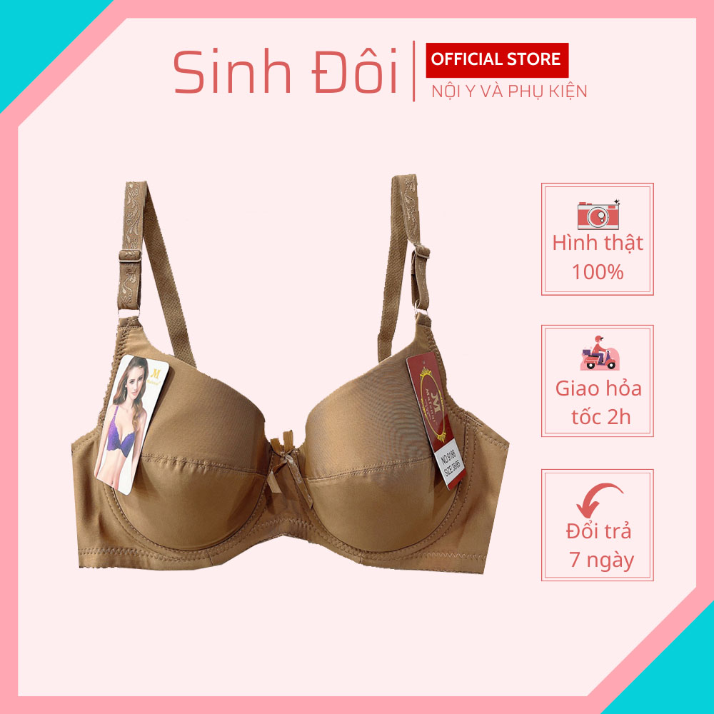 Áo ngực nữ có gọng nâng ngực SD9188 mút mỏng màu trơn bigsize cúp xéo nguyên ngực size 38-40-42