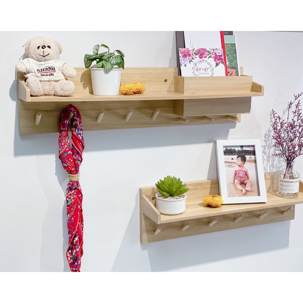 Kệ móc trang trí treo quần áo, phụ kiện bằng gỗ cao cấp - BENRI SHOP