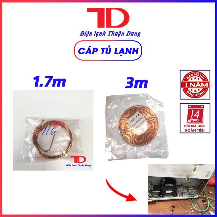 Cáp tủ lạnh điều hòa máy lạnh các phi cỡ 1.6 1.8 2.0 2.2 2.5 3.0 mm - Điện Lạnh Thuận Dung