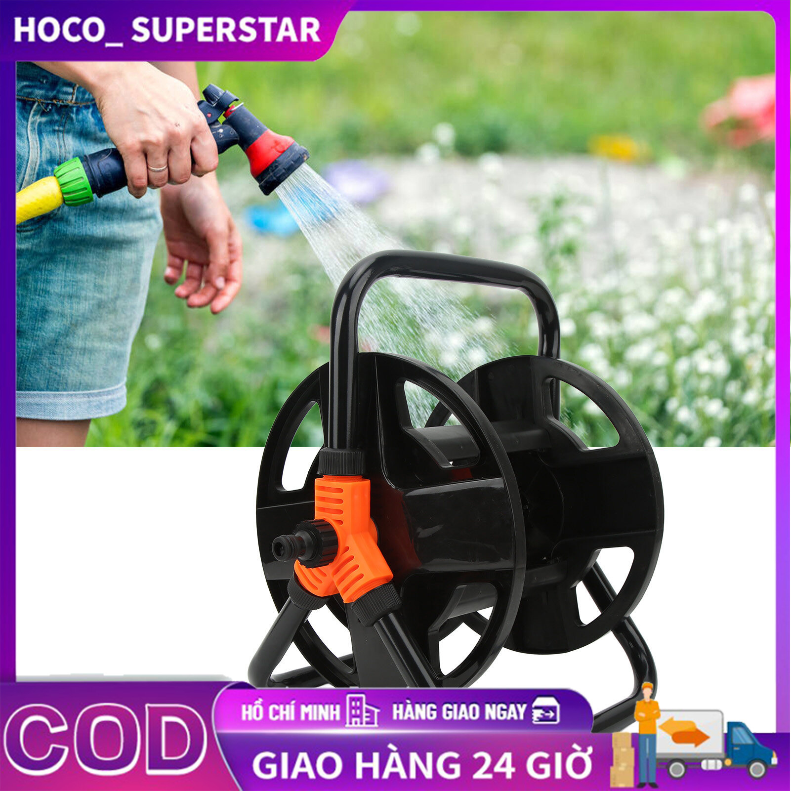 Bộ cuộn ống tưới, giá đỡ ống nước tưới cây ống cuộn dây nước Rulo cuộn ống tưới, Bộ khung lô cuốn dây tưới loại 1