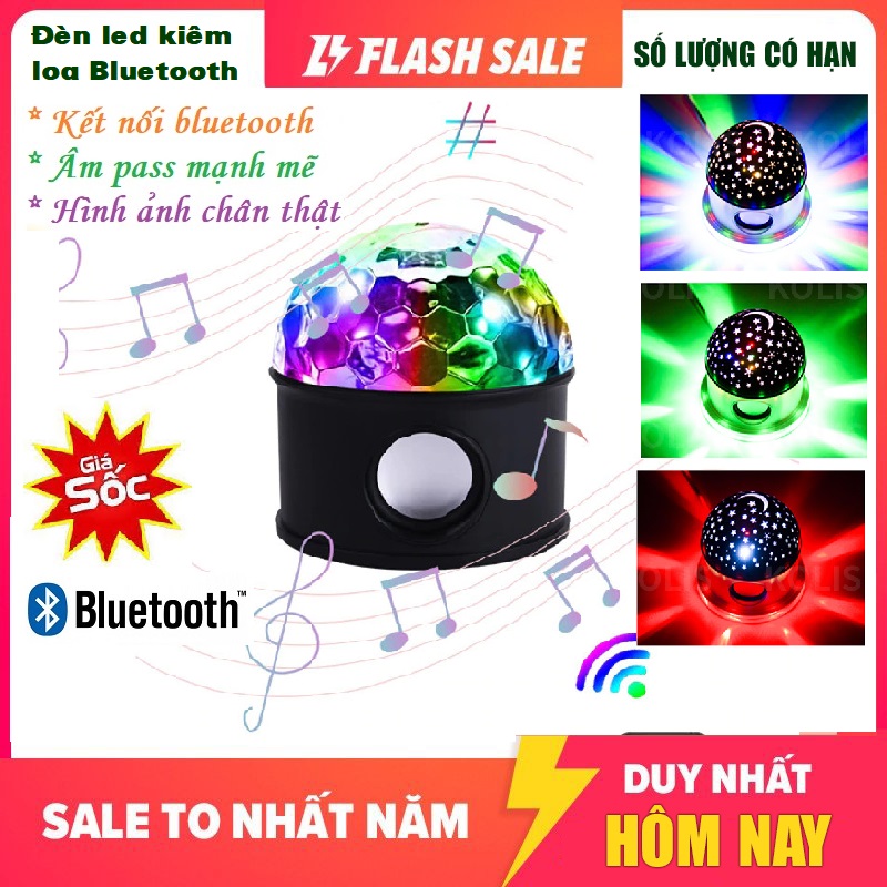 Đèn led Xoay Trang Trí Kiêm Loa Bluetooth, Đèn chiếu sao, Đèn nháy theo nhạc, đèn chớp 7 màu, đèn trang trí, đèn Led karaoke,
