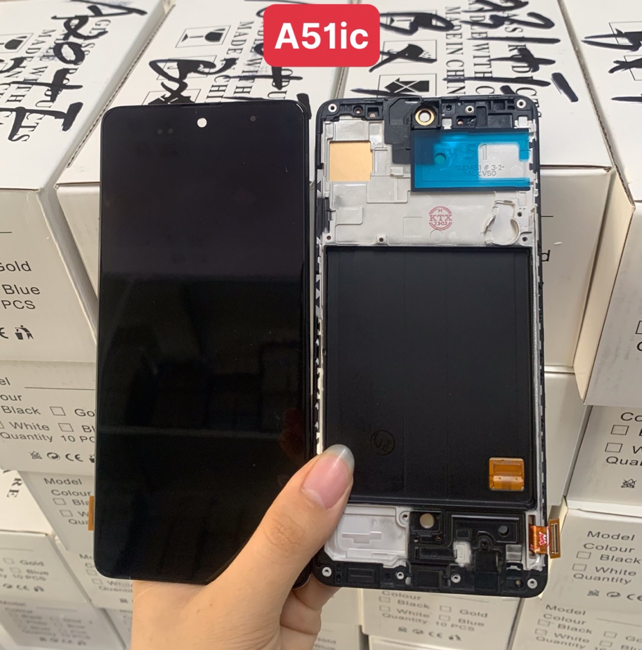 Màn hình oled liền khung galaxy a51 - 2019 / samsung a515 màu đen,bản phôi to