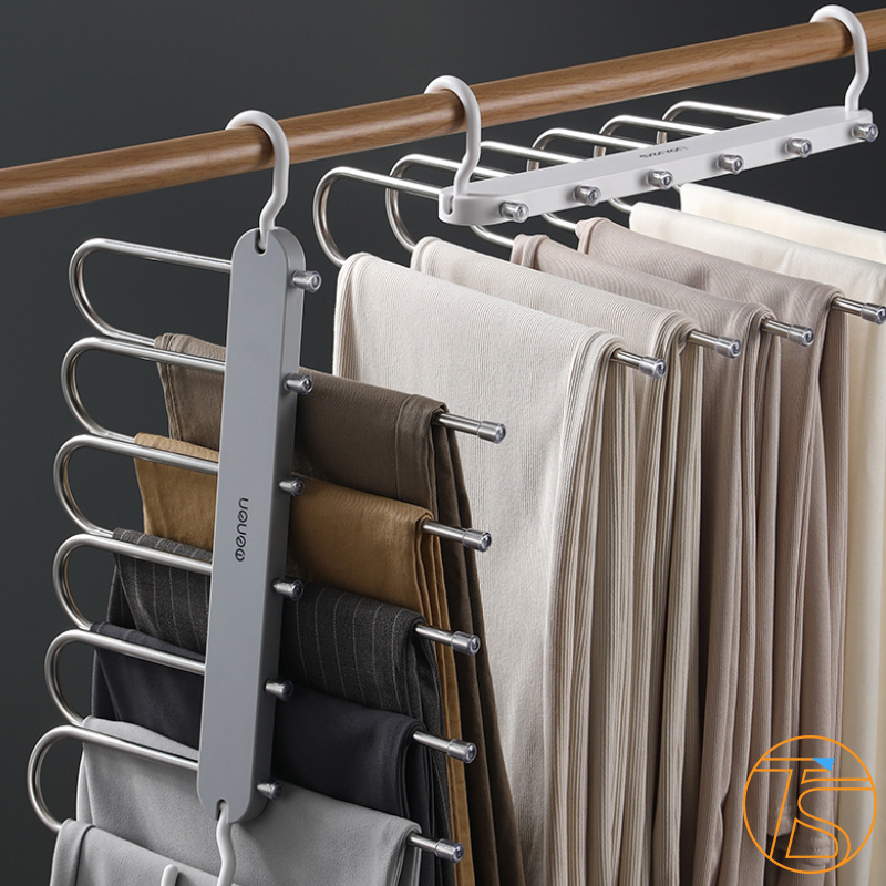 Thanh 6 móc máng quần áo đa năng oenon bằng inox xếp gọn - Móc máng đồ tiết kiệm diện tích - Móc máng quần áo, khăn tắm, giày dép