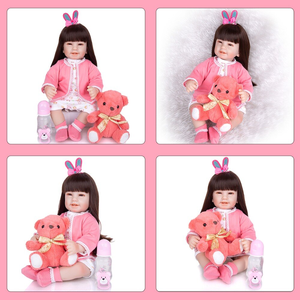 Búp Bê Tái Sinh Thân Gòn Mềm Mại 55 cm = 22 inch Reborn Silicon Vinyl Doll PVN5841