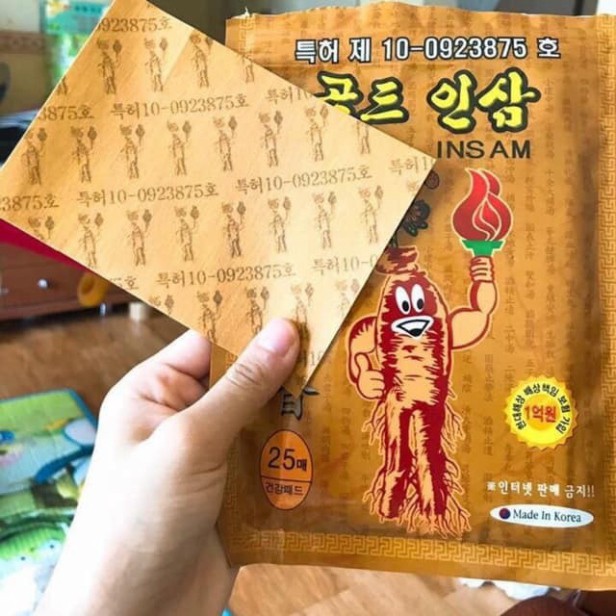 Cao dán hồng sâm Gold insam 20-25 miếng giảm đau hiệu quả