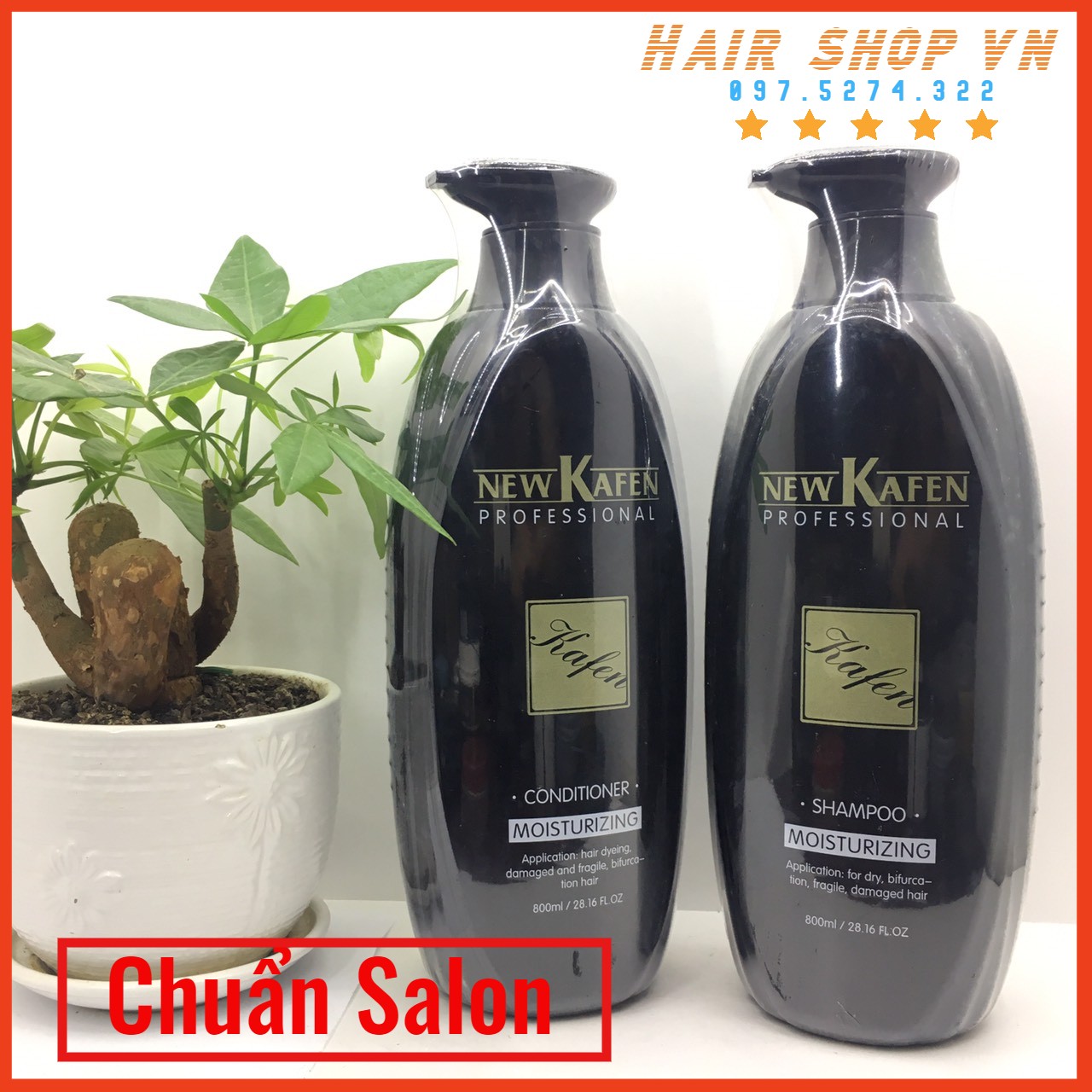 Căp Dầu Gội Xả Mẫu Mơi New Kafen kiềm dầu phục hồi tóc hư tổn 800ml