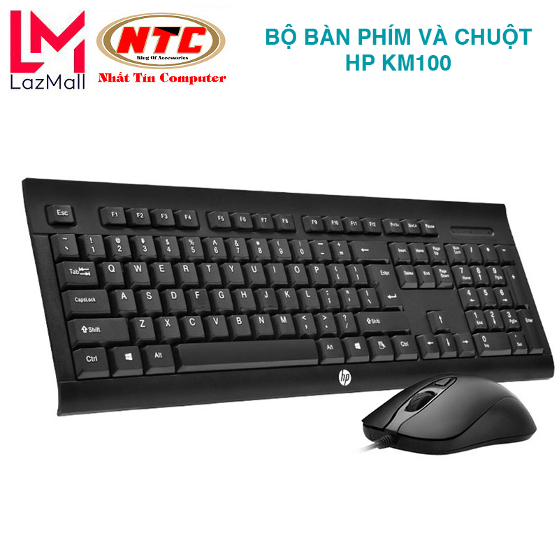 Bộ bàn phím và chuột HP KM100 cực êm - chuyên dành văn phòng hoặc học tập Nhat Tin Authorised Store