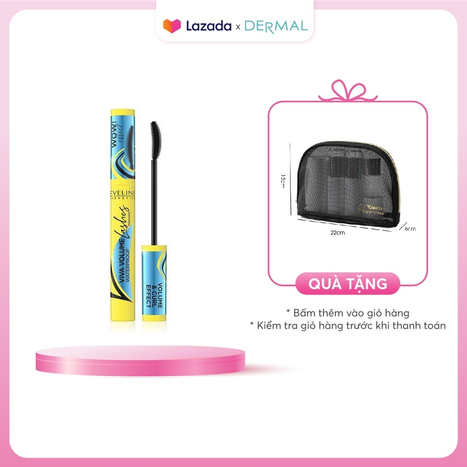 Mascara Eveline Viva Volume không lem, làm dày, cong mi 10ML