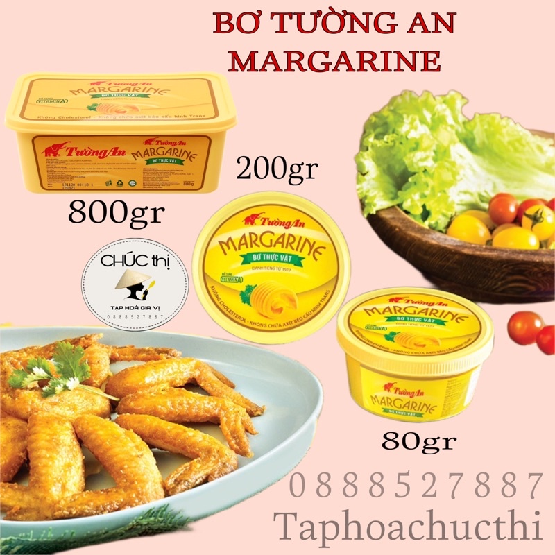 Bơ Thực Vật Cao Cấp TƯỜNG AN Margarine 800gr - Loại Ngon
