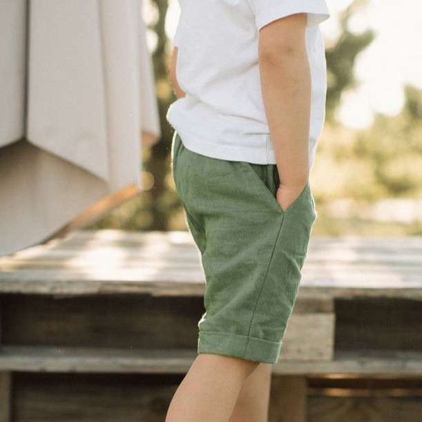 Quần Shorts LiNen Cao Cấp Cho Bé Trai Phong Cách