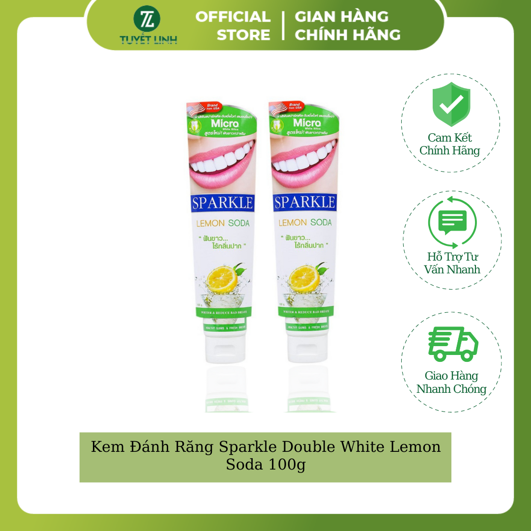 Kem Đánh Răng Sparkle Double White Lemon Soda 100g