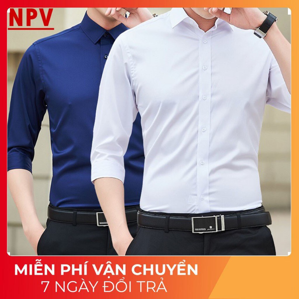 Áo sơ mi nam áo công sở vải lụa thời trang hàn quốc cao cấp