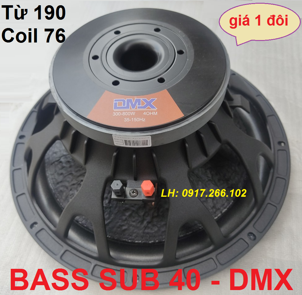 LOA SUB 40 DMX CHỈ ĐỎ TỪ 190 COIL 76mm - CỦ LOA SUB ĐIỆN - LOA SUB HƠI - GIÁ 2 CHIẾC