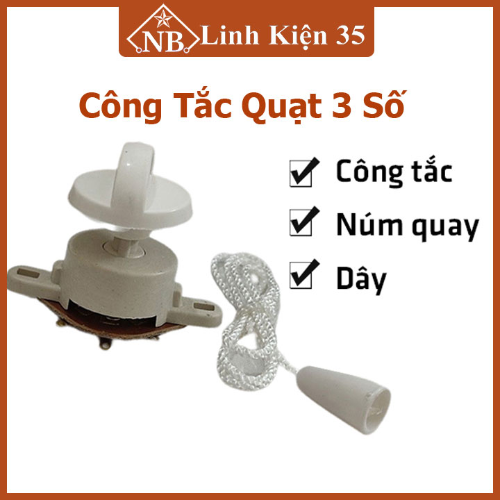  Công tắc 3 số giật dây quạt treo tường thay thế hầu hết các loại quạt treo tường 