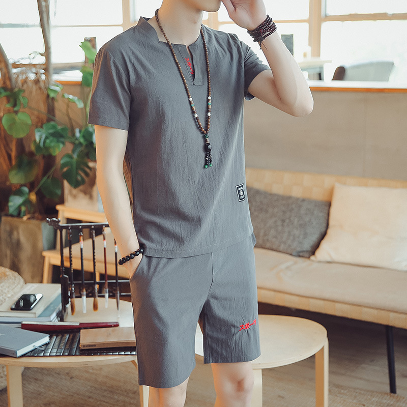 (HÀNG XUẤT SALE SỐC) Bộ quần áo ngắn hè nam. Chất đũi cực mát!! thấm hút mồ hôi !!!