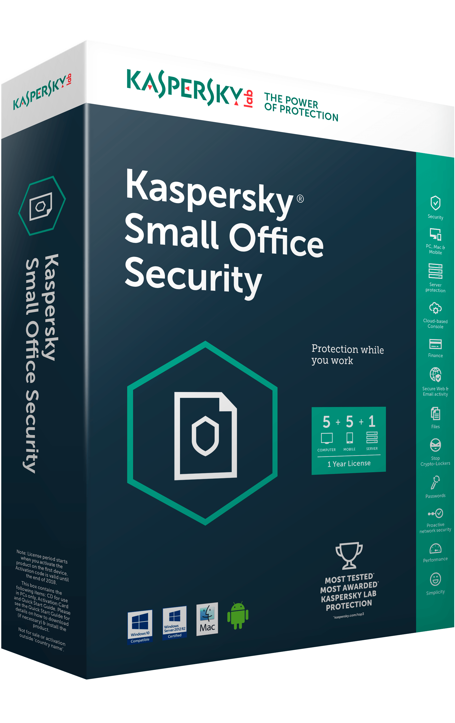 Kaspersky Small Office Security 10 PCs + 01 File Server 1 year 