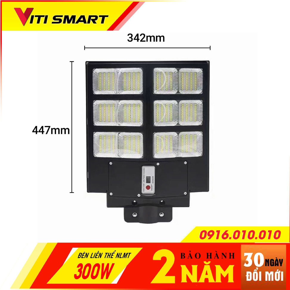 Đèn năng lượng mặt trời liền thể công suất 300w viti smart, den nang luong mat troi viti smart