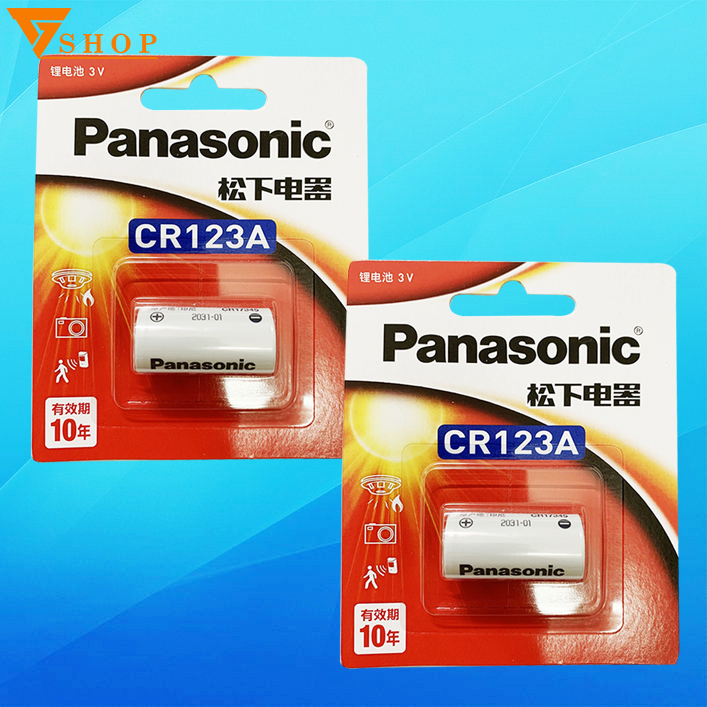 2 viên pin cr123a panasonic , pin máy ảnh 3v, pin cr17345