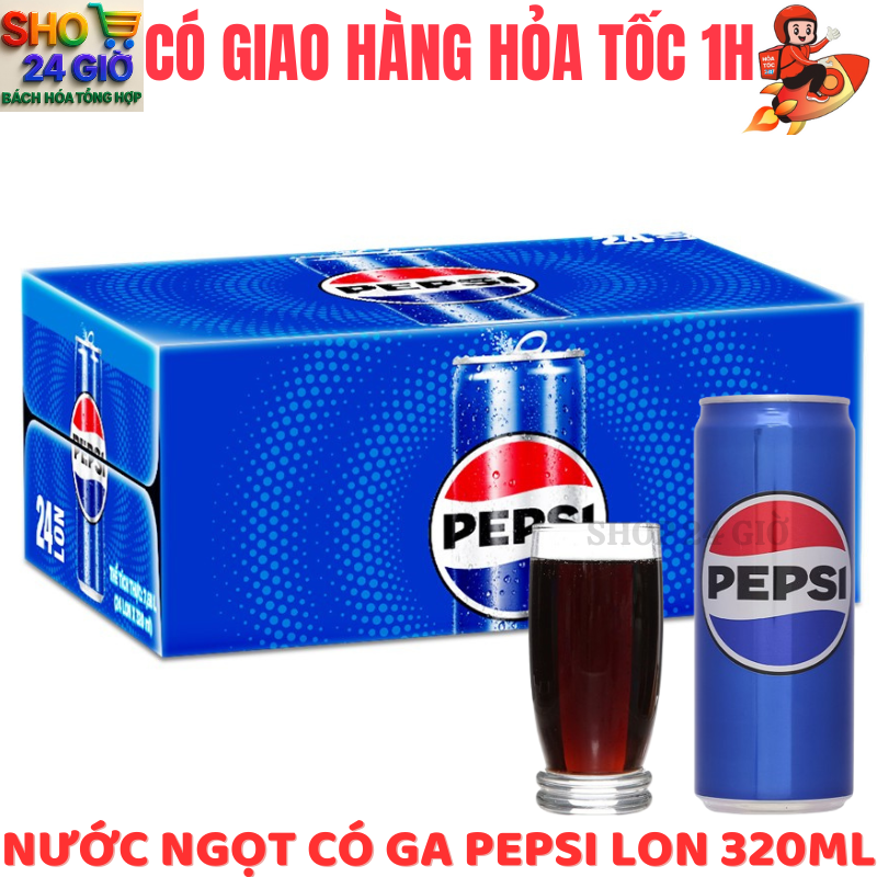 [ CHỈ GIAO CHO ĐƠN HỎA TỐC Ở HCM ] Pepsi Thùng 24 Lon 320 Ml Mẫu Tết 2026