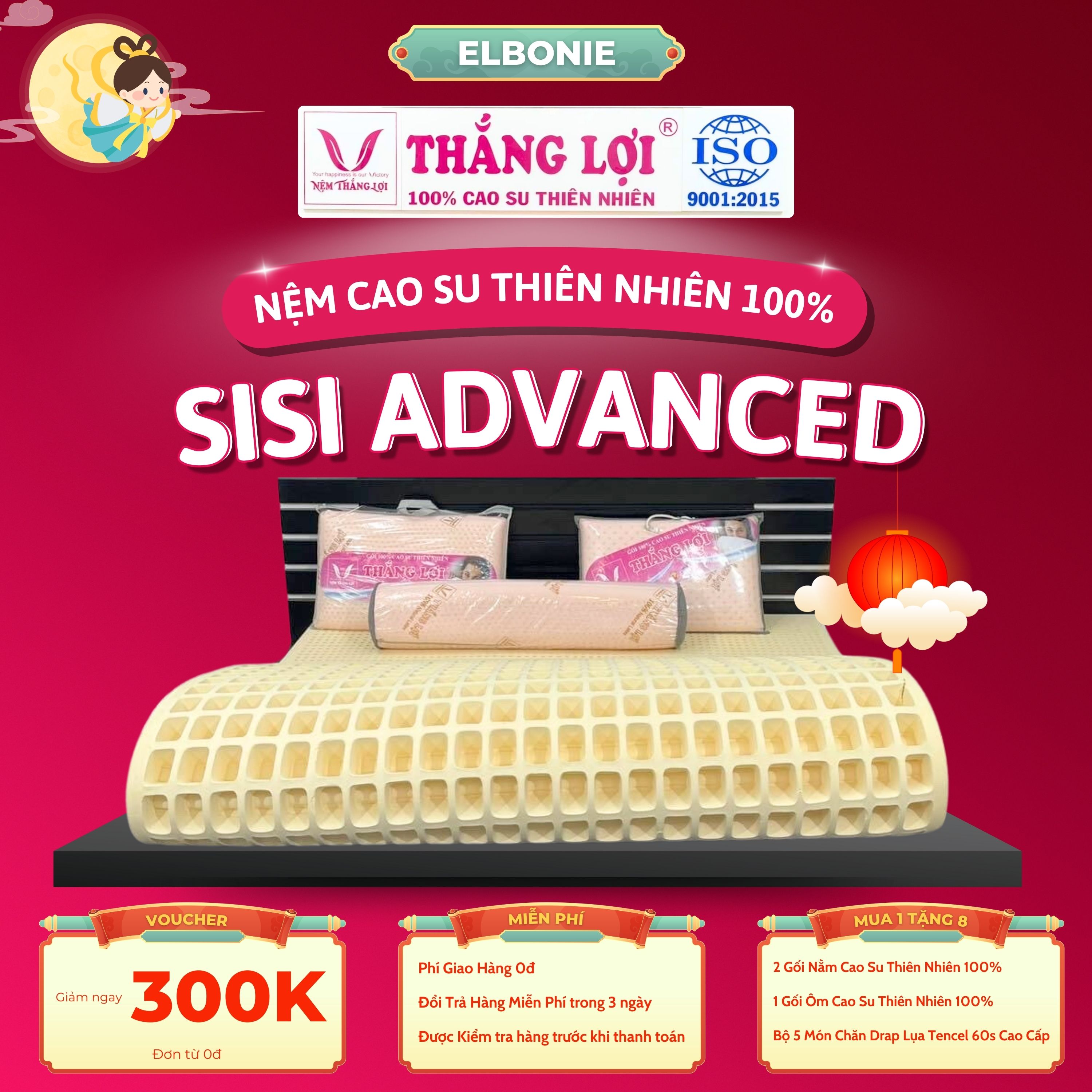 Nệm cao su thiên nhiên thắng lợi sisi advanced được sản xuất từ thành phần nguyên liệu 100% cao su thiên nhiên không pha lẫn tạp chất, kết cấu bền vững mãi theo thời gian miễn phí giao hàng voucher 100k