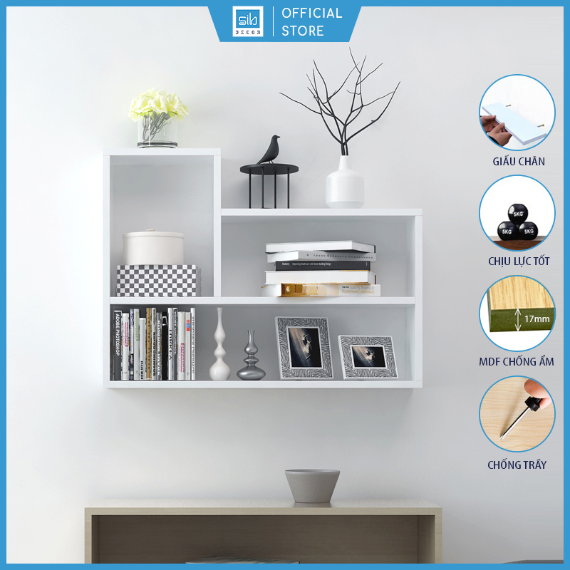 [TẶNG KỆ THANH NGANG] Kệ Để Sách Treo Tường Hiện Đại Thương Hiệu SIB DECOR