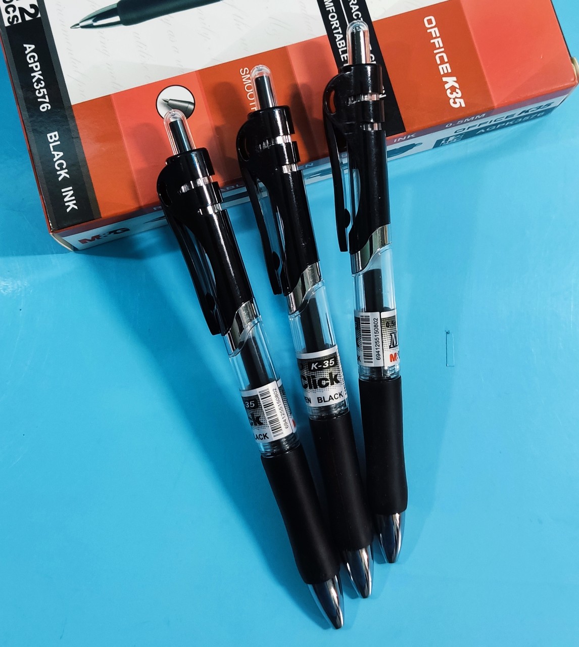 M&g-gel pen k35 bút bi nước mực xanh, đen & ruột bút thay thế m&g g5.