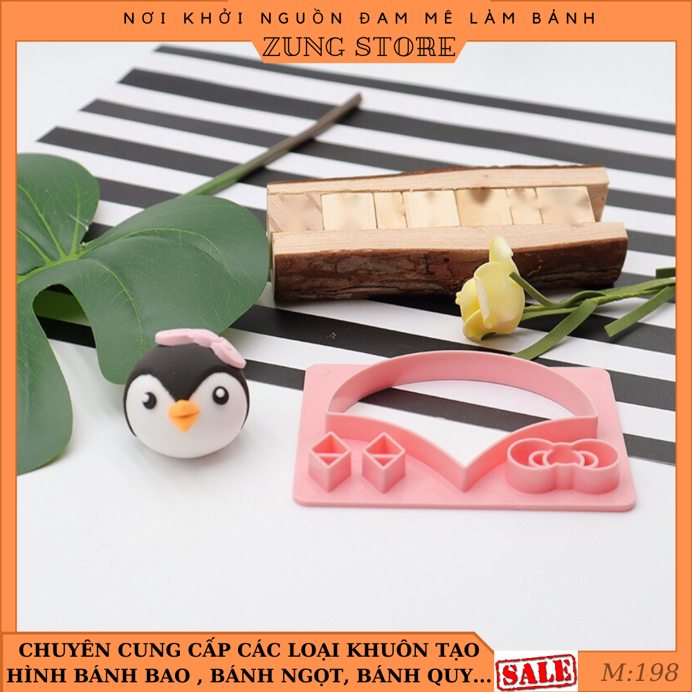 Khuôn tạo hình bánh bao, bánh trôi hình chim cánh cụt zungstore- m198