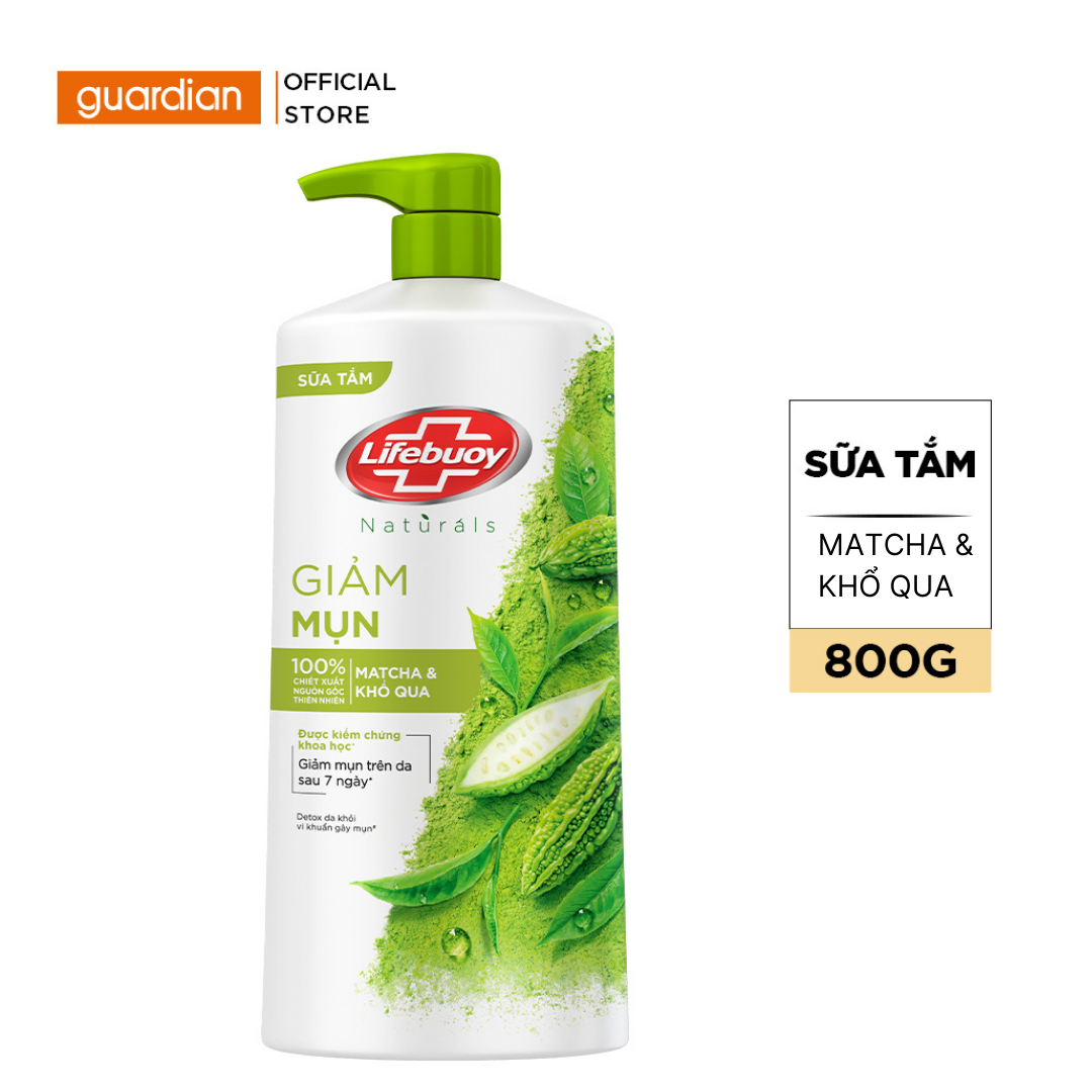 Sữa Tắm Detox Matcha & Khổ Qua Hỗ Trợ Giảm Mụn Cơ Thể Và Sạch Sâu Chai Lifebuoy 800Gr